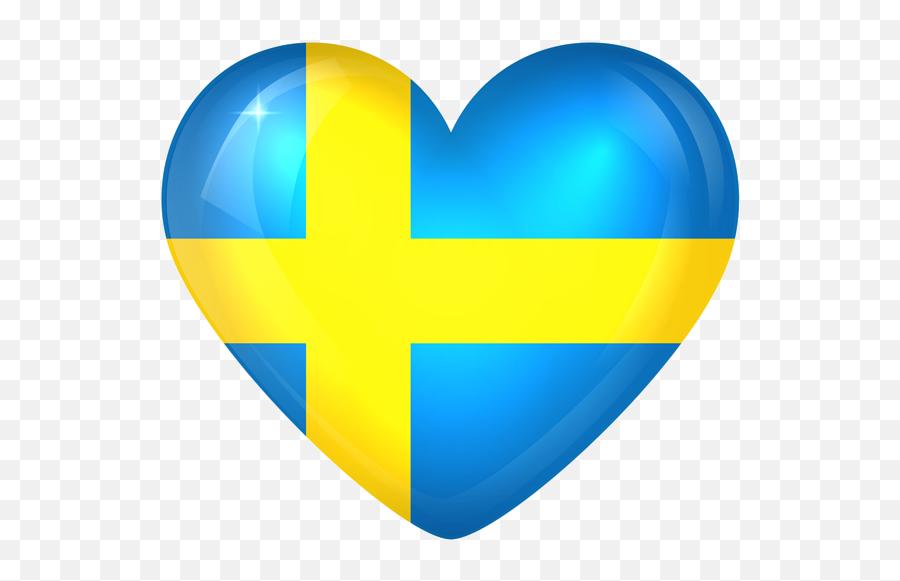 Sweden Large Heart Flag - Swedish Flag Heart Transparent Emoji,Swedish Emojis