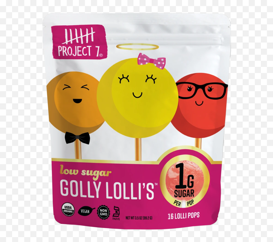 Project 7 Low Sugar Golly Lollis 3 - Project 7 Lollipops Emoji,Toblerone Emoticon