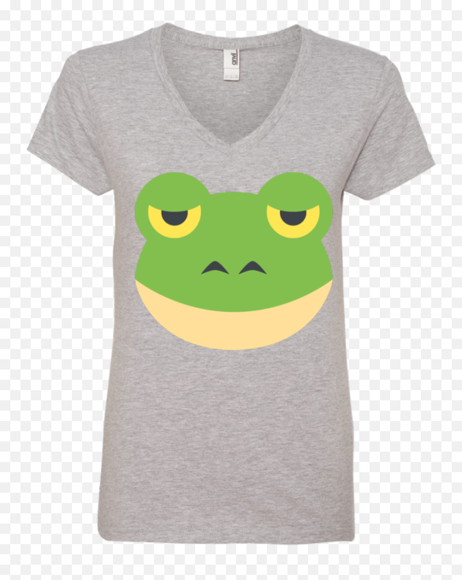 Frog Face Emoji Ladies V,Frog Emoji
