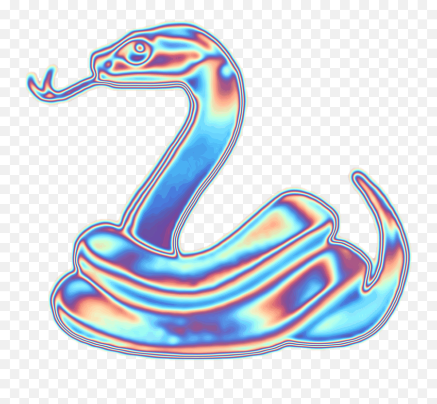 Holo Holographic Iridescent Sticker - Lovely Emoji,Emoji Snake Real