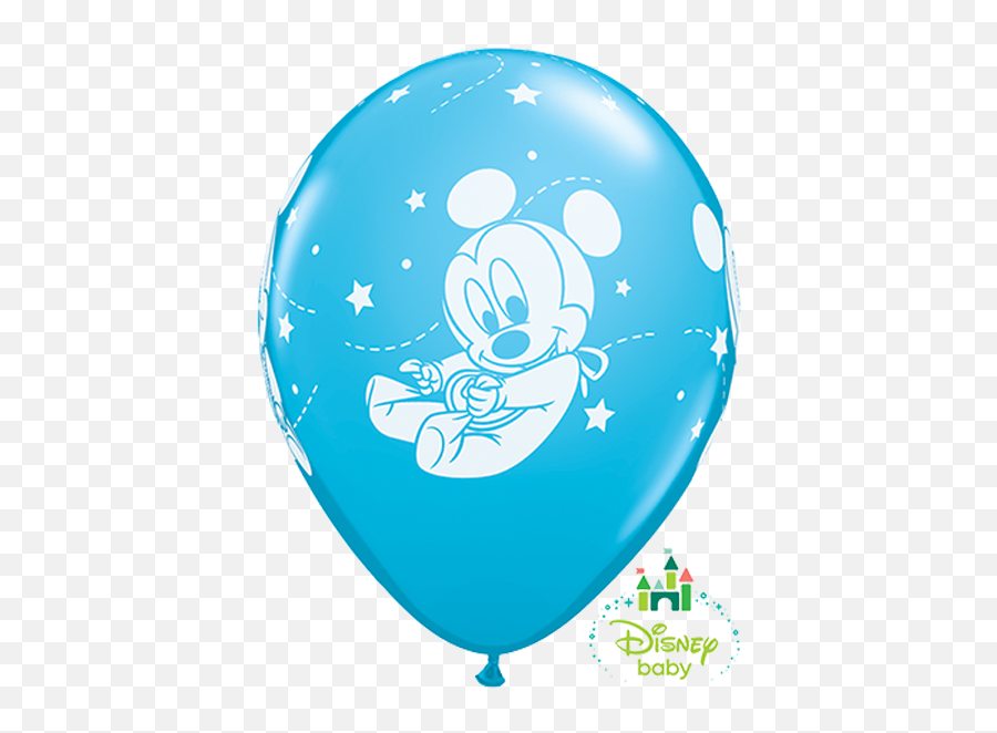 25 X 11 Disney Baby Mickey Stars Assorted Qualatex Balloons - Baby Mickey Mouse Birthday Balloon Png Emoji,Disney Emoji Puzzle