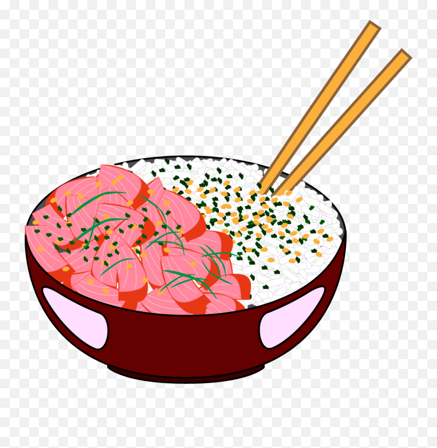 Rice Clipart Plate Drawing Rice Plate Drawing Transparent - Poke Bowl Clipart Png Emoji,Rice And Bacgon Emoji