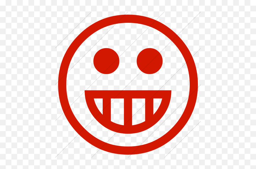 Iconsetc Simple Red Classic Emoticons Grinning Face Icon - Free Printable Black And White Devil Emojis,Grin Emoticon ?