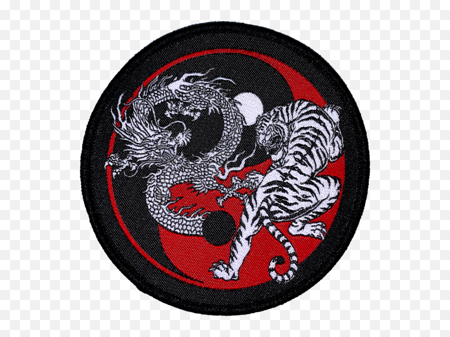 Sew - Tiger Vs Dragon Patch Emoji,Yin Yang Circle Emoji