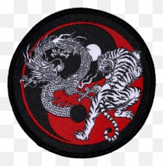 Sew - Tiger Vs Dragon Patch Emoji,Yin Yang Circle Emoji