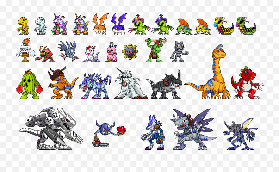 All Battle Sprites Ive Made So Far For - Digimon Sprites Emoji,Emoticon Digimon Meme