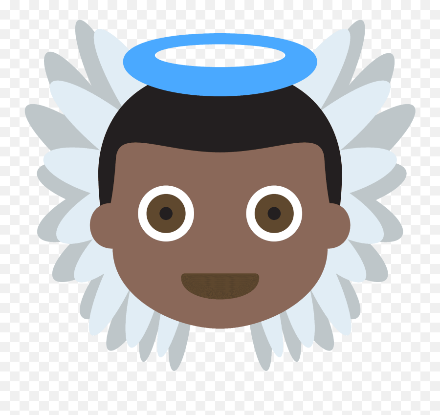 Download Hd Baby Angel Dark Skin Tone Emoji Emoticon Vector - Transparent Single Emoji Angel,Emoji Vector