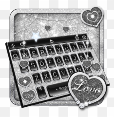 Black Silver Glitter Keyboard Theme Apk 6652019 - Black Glitter Silver Keyboard Emoji,