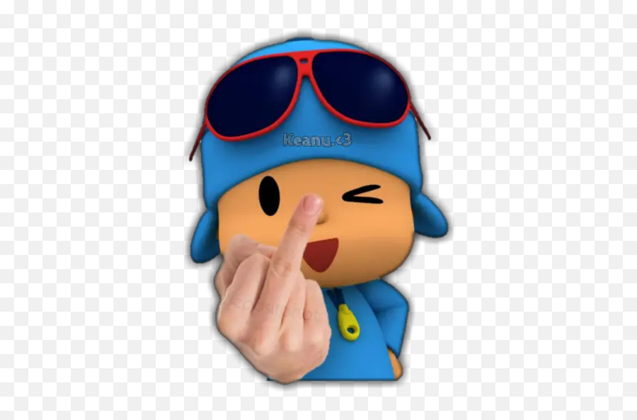 Pocoyo - Pocoyo Funny Emoji,Emoticon Sacando El Dedo Del Medio Para Facebook