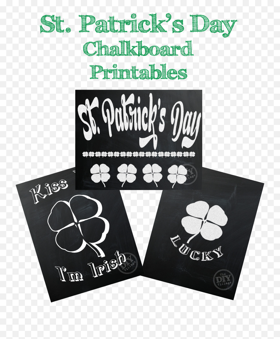 St Patricku0027s Day Chalkboard Printables - The Diy Village Emoji,St Patrick's Day Emoticons Iphone