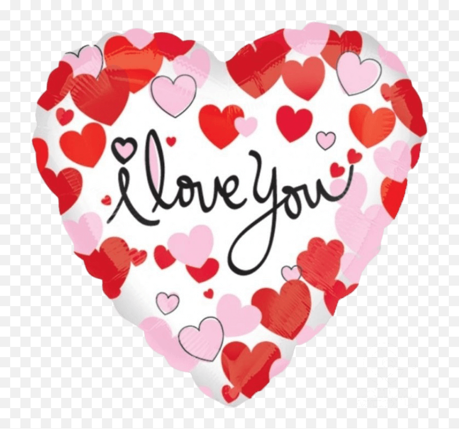 I Love You Heart Foil Balloon - Love You Balloon Heart Emoji,Pink Heart Emoji Balloons