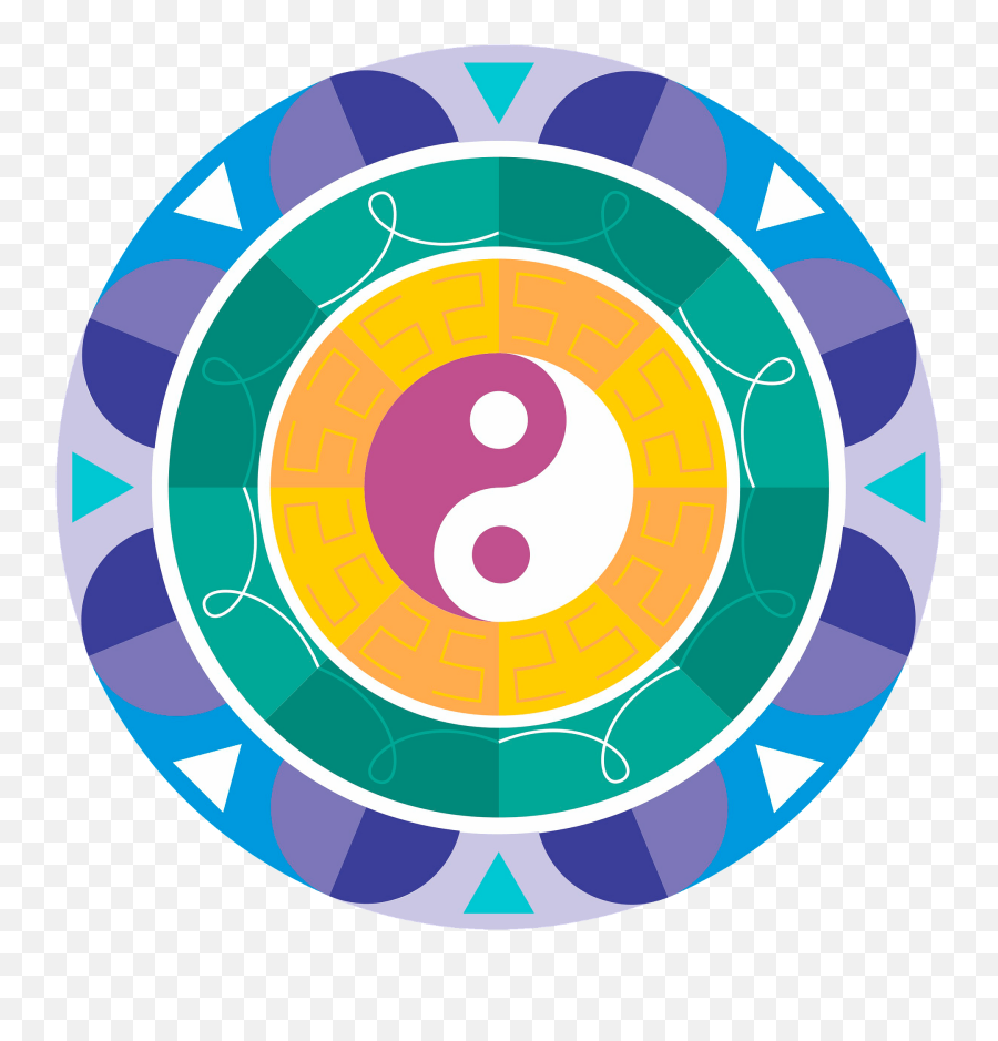 Mandala With Yin - Mandala Emoji,Yin And Yang Emoji