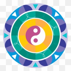 Mandala With Yin - Mandala Emoji,Yin And Yang Emoji