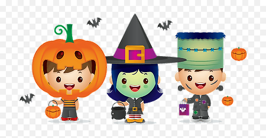 Halloween Kids Cute Trickortreat Sticker By Kayoss - Transparent Trick Or Treaters Clipart Emoji,Witch Emoticon Text