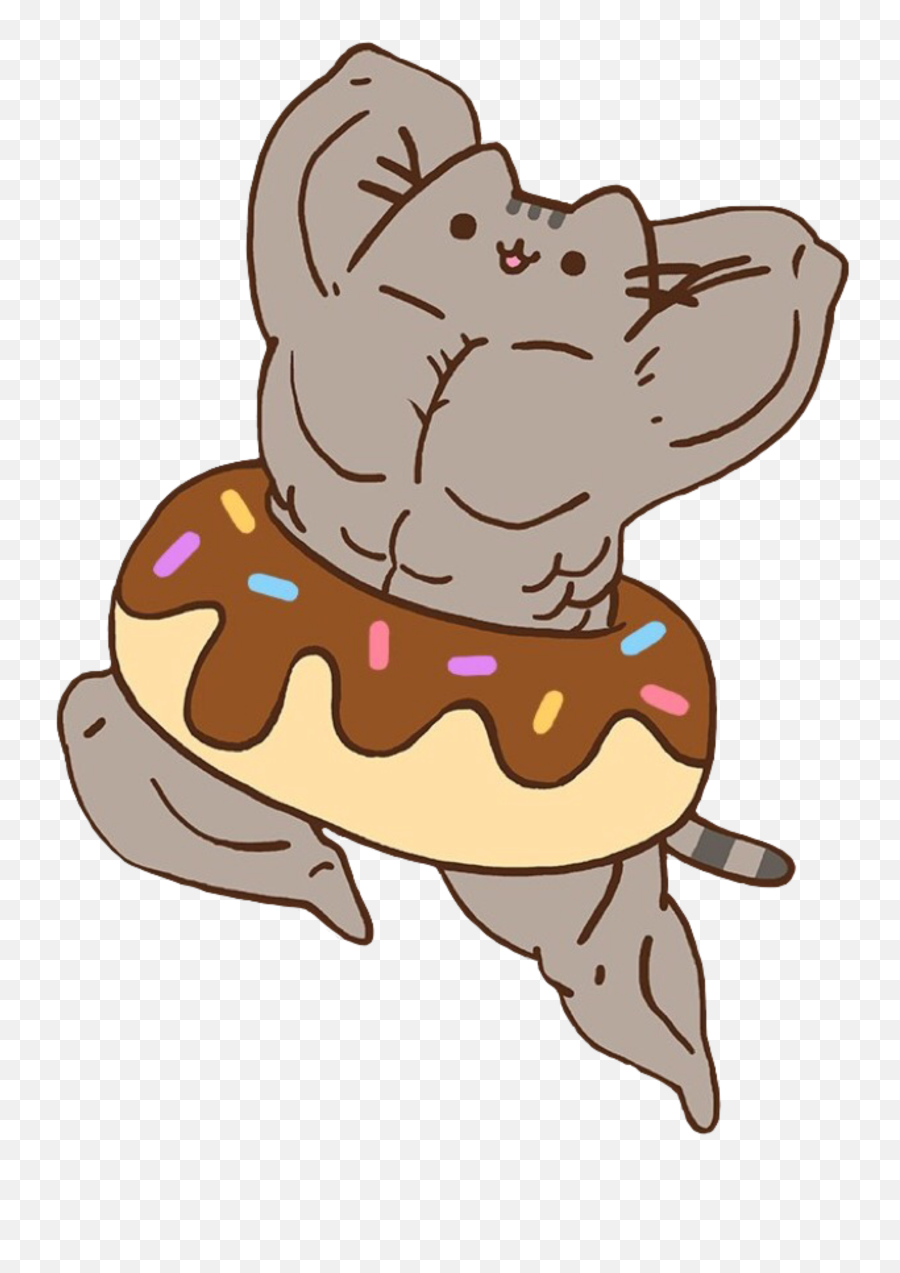 The Most Edited Musculos Picsart - Pusheen Muscle Emoji,Emoticon Musculo