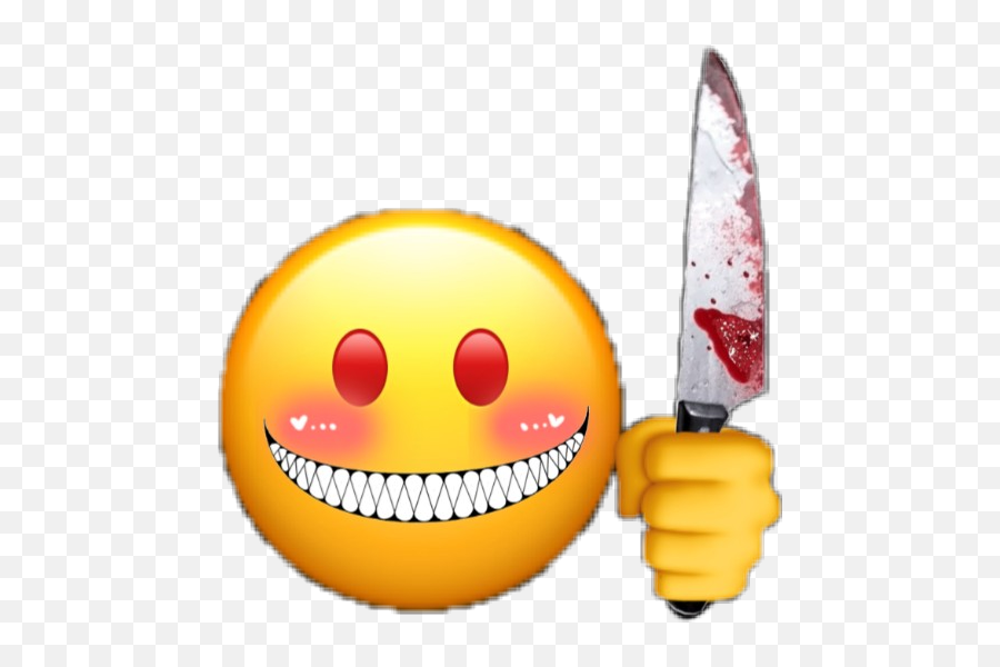 Smiley Murdercrazy Fun Sticker - Wide Grin Emoji,How To Make A Knife Emoticon