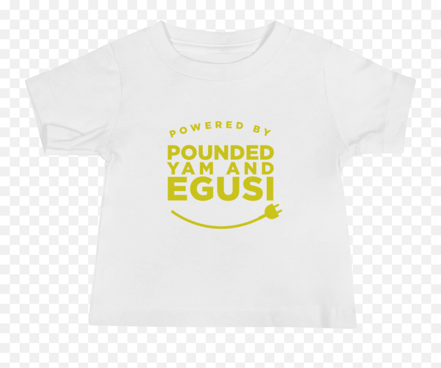 Powered By Pounded Yam And Egusi Baby Tee - Short Sleeve Emoji,Babies As Emoticon