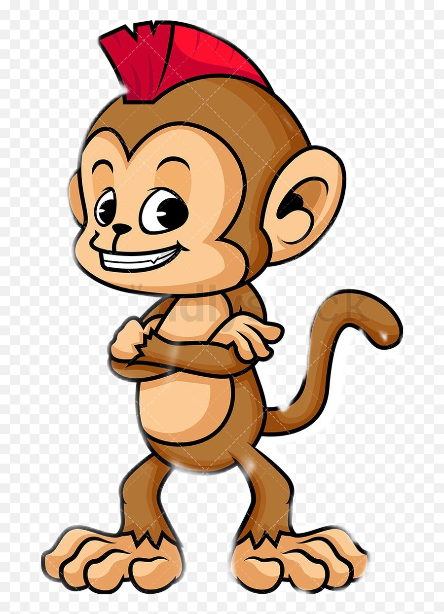 Cute Mohawk Monkey Sticker - Mohawk Cartoon Emoji,Mohawk Emoji