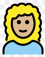 Woman Medium - Light Skin Tone Curly Hair Emoji Download Emoji,Dark And Light Skin Emojis