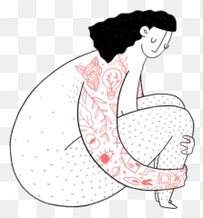 Tattoo Tattoos Gif - Illustration Tattooed Woman Art Emoji,Animated Tattoo Emotion