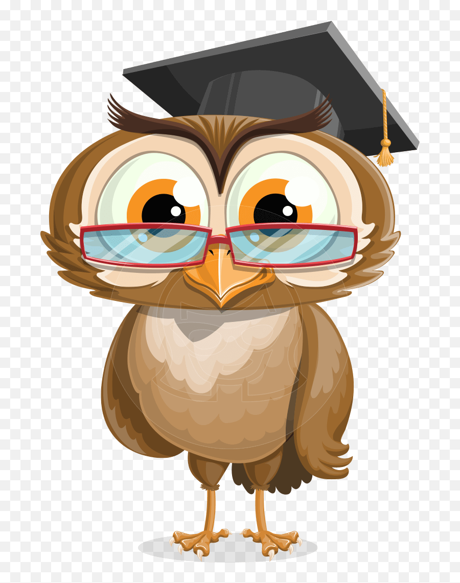 Wise Owl Cartoon Vector Character Aka - North Carolina Cyber Academy Emoji,Owl Emotion Vectors