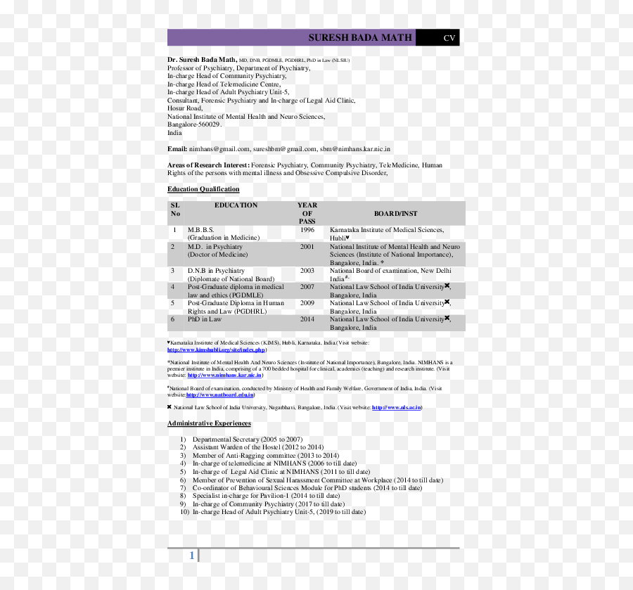 Suresh Bada Math Cv - Document Emoji,Measurements Of Expressed Emotion-kannappa Shetty