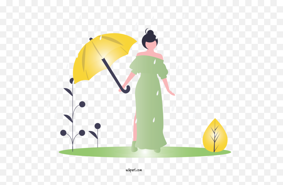 People Cartoon Green Umbrella For Girl Emoji,Mom And Daughter Emoji Clear Background