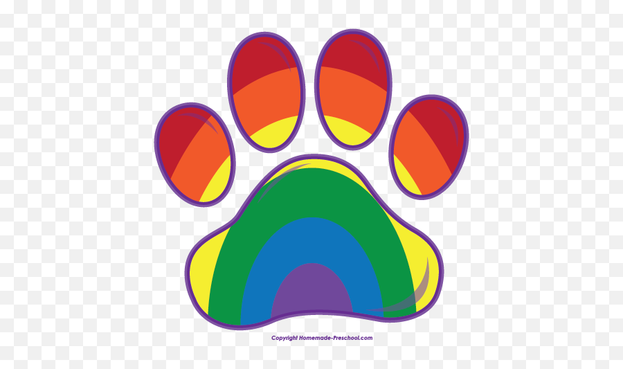 Free Paw Prints Clipart 3 - Rainbow Bear Paw Print Emoji,Paws Emoji