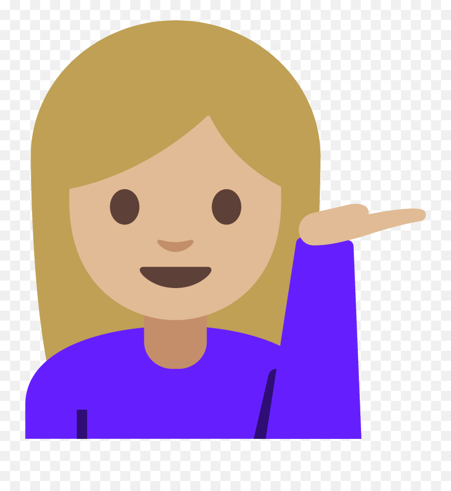 Person Reporting With Raised Hand With Medium Light Emoji,Emoticon Raising 2 Hand