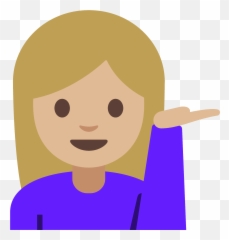 Person Reporting With Raised Hand With Medium Light Emoji,Emoticon Raising 2 Hand