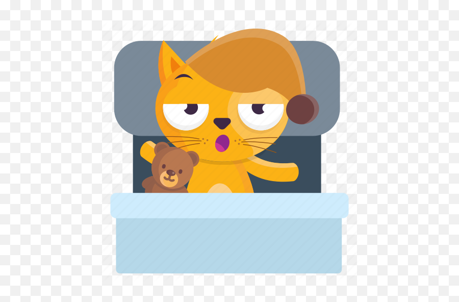 Bedtime Cat Emoji Emoticon Sleep - Happy,Bedtime Emoji