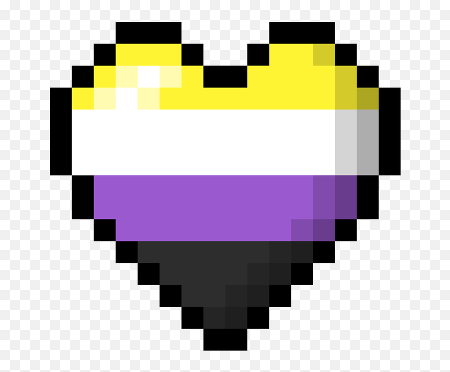 Non - Binary Pixel Heart Live Loud Graphics Emoji,Lgbt Ally Emoji