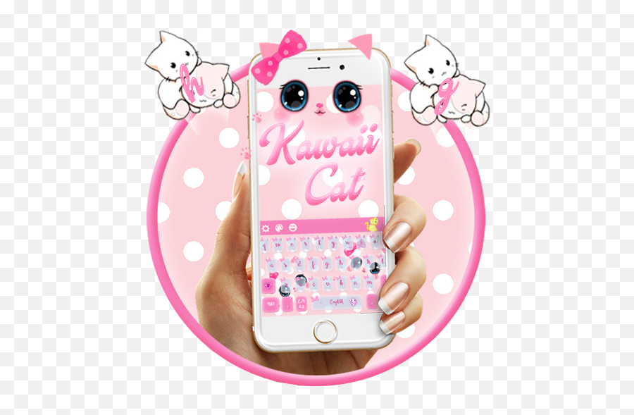 Cute Kawaii Kitty Pink Bow Keyboard Theme U2013 Apps No Google Play Emoji,Emoticons De Beijo Facebook