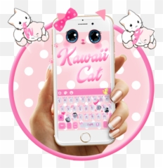 Cute Kawaii Kitty Pink Bow Keyboard Theme U2013 Apps No Google Play Emoji,Emoticons De Beijo Facebook