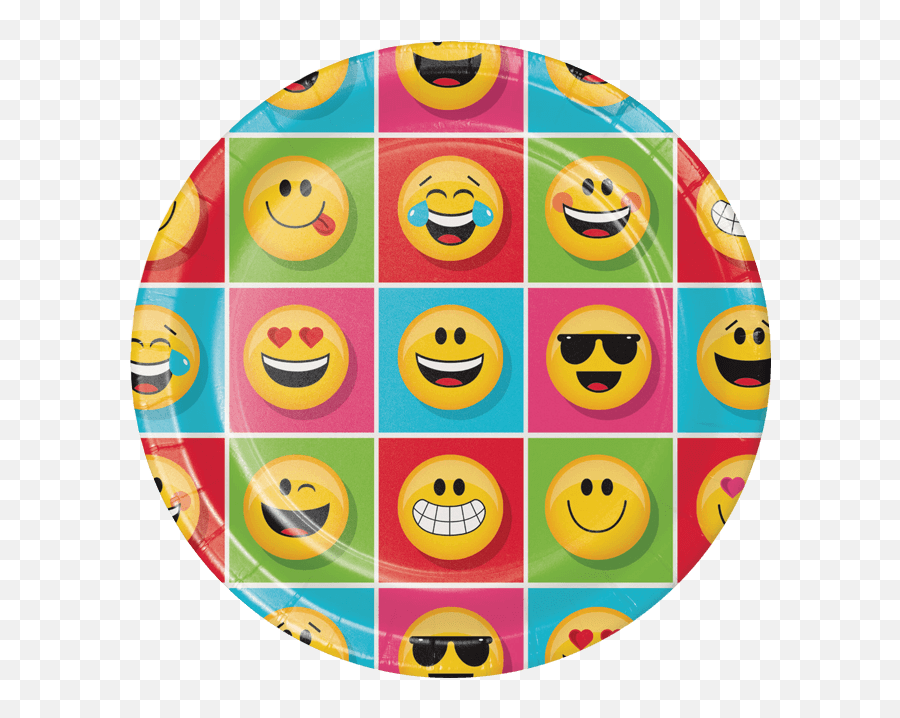 Assiettes Emotions 22 Cm Lot De 8 Le Géant De La Fête - Emoji Round,Sans Toi Les Emotions