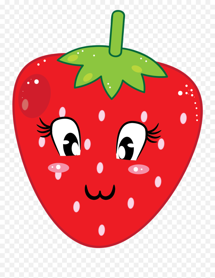 Face Clipart Fruit Face Fruit - Cartoon Strawberry Clipart Emoji,Emojis De Fresas