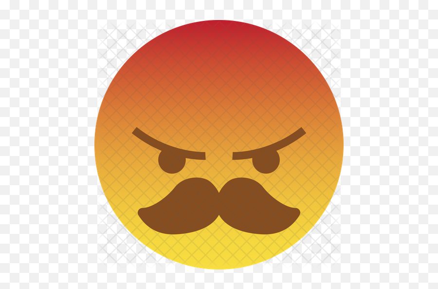 Mustache Emoji Icon Of Gradient Style - Angry Emoji,Mustache Emoji
