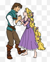 Rapunzel And Flynn Rider Dancing - Clip Art Library Flynn Rider And Rapunzel Clipart Emoji,Rapunzel Coming Out Of Tower With Emotions