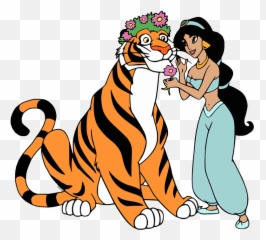 Clip Art Of Jasmine With Rajah Wearing A Crown Of Flowers - Jasmine And Rajah Flowers Emoji,Tangled As Told By Emoji