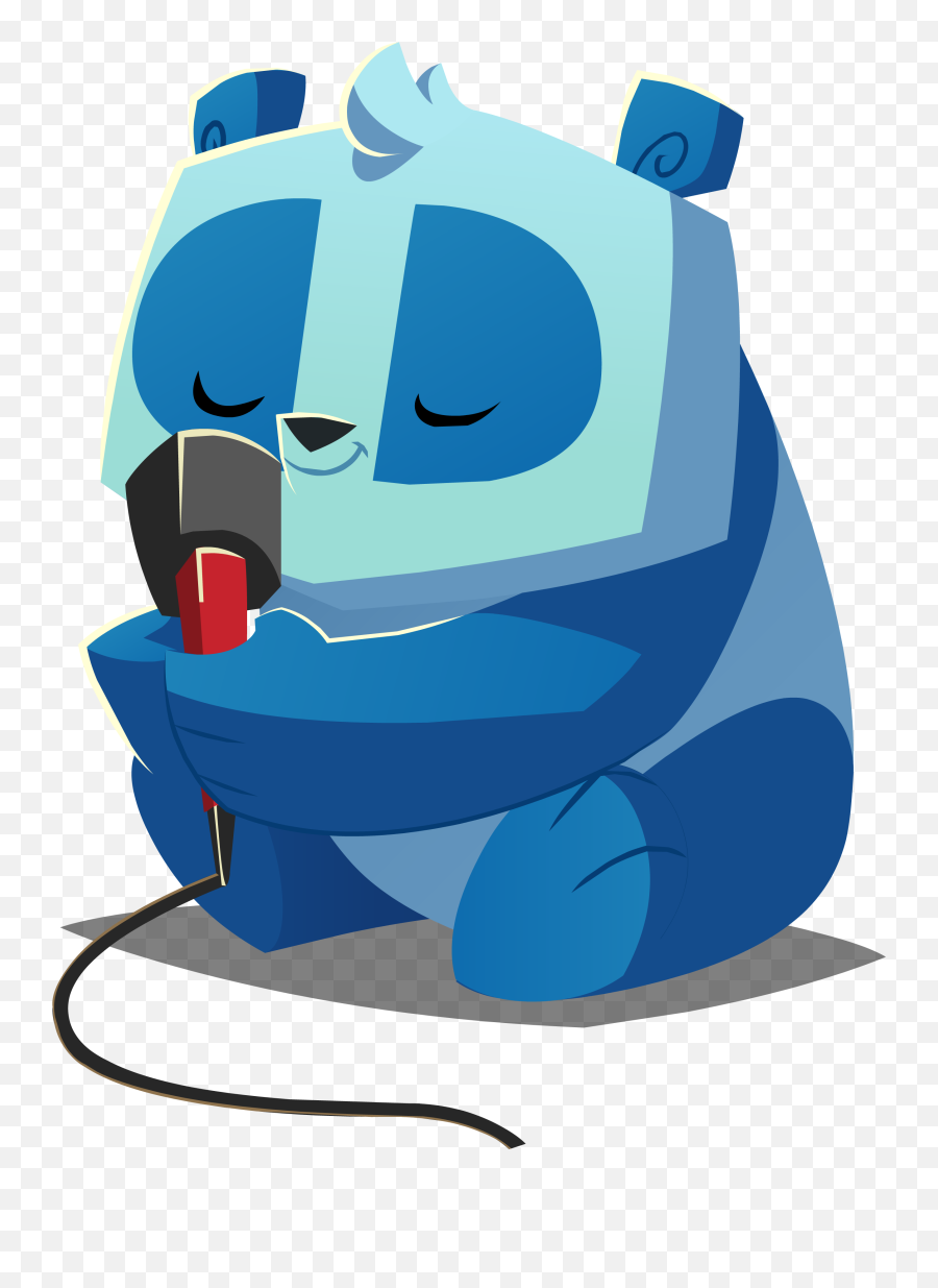 Download Panda With Microphone - Giant Panda Full Size Png Happy Emoji,Microphone Emoji Transparent