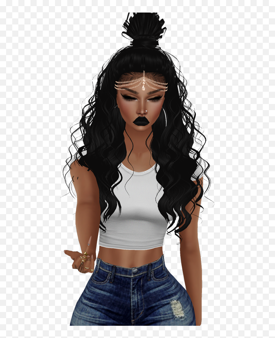 Imvu Black Women Art Manga Girl - Midriff Emoji,Imvu Emoji