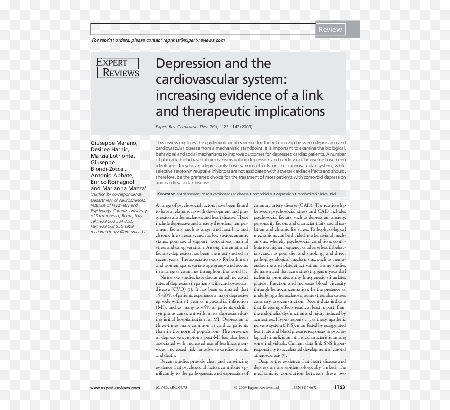 Pdf Depression And The Cardiovascular System Increasing Emoji,Denollet Emotions Perspective