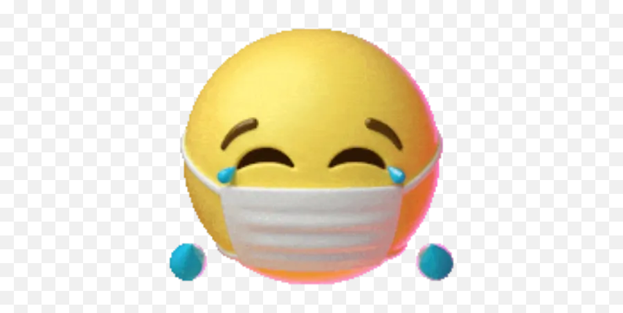 Laughing Happytears Sticker - Laughing Happytears Mask Emoji,Laughig Cry Emoji