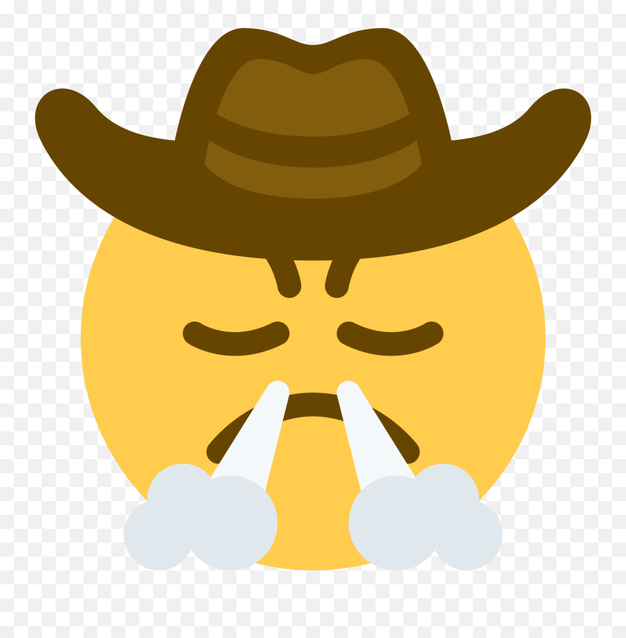 Pensive Cowboy Emoji Transparent,Triumph Emoji