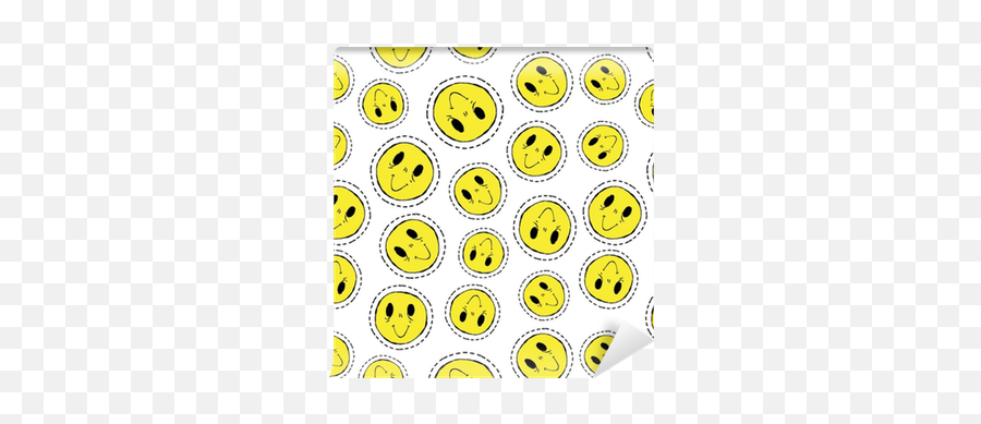 Smiley Face Retro Patch Icon Seamless Pattern Wallpaper U2022 Pixers U2022 We Live To Change - Happy Emoji,Eye Patch Emoticon