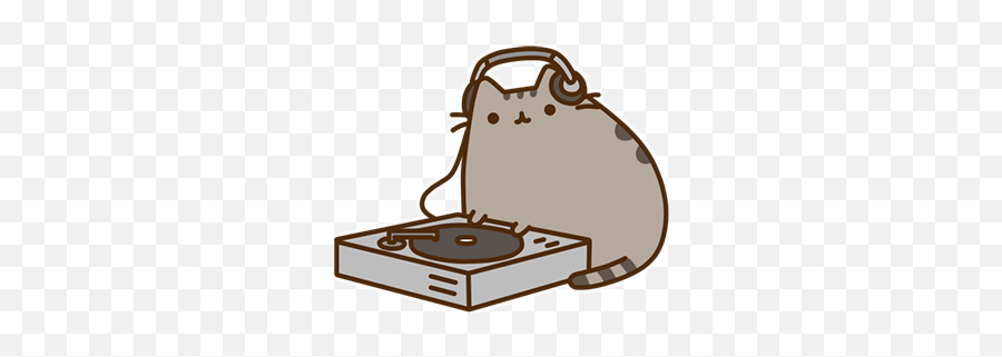 Facebook Messenger Pusheen Stickers - Pusheen Dj Png Emoji,Facebook Grumpy Cat Emoticon