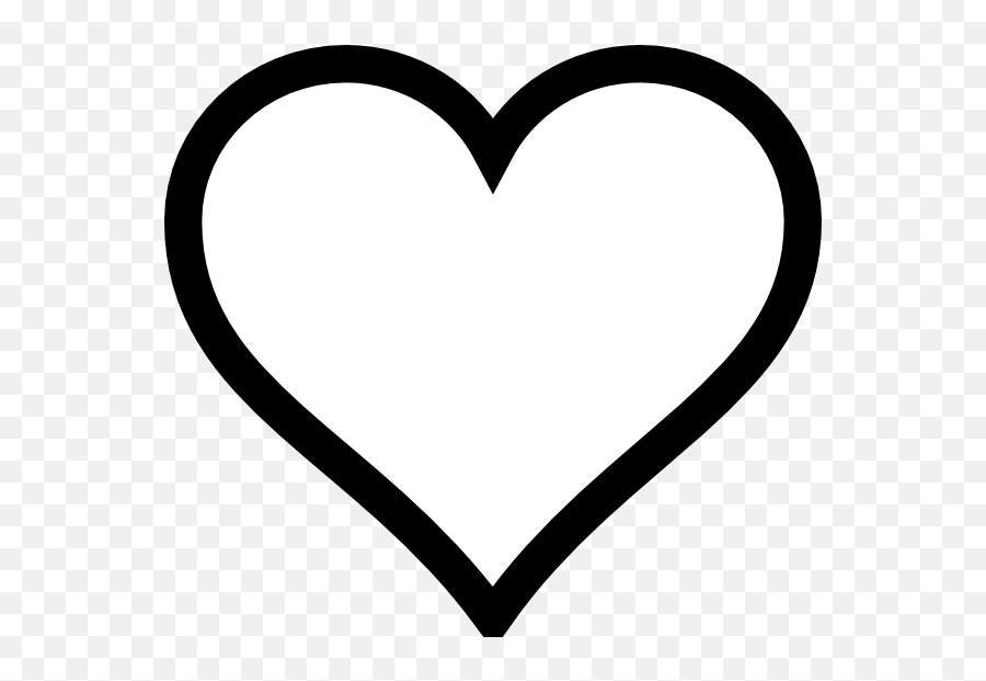 Heart Outline Clip Art - Black And White Heart Shape Png Heart Line Shape Png Emoji,Love Emoji Black And White