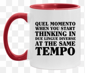 Start Thinking In Due Lingue Diverse - Fokus Emoji,Thinking Emoji Mug