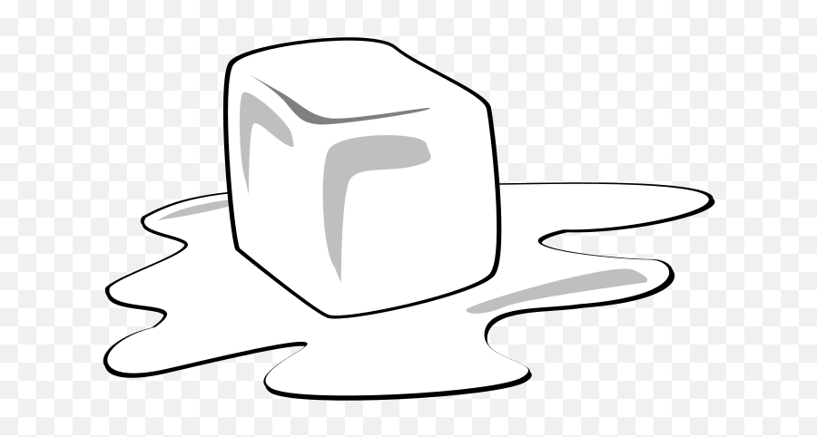 Cube Ice Png - Melting Ice Cube Clipart Black And White Emoji,Ice Cube Emoticon