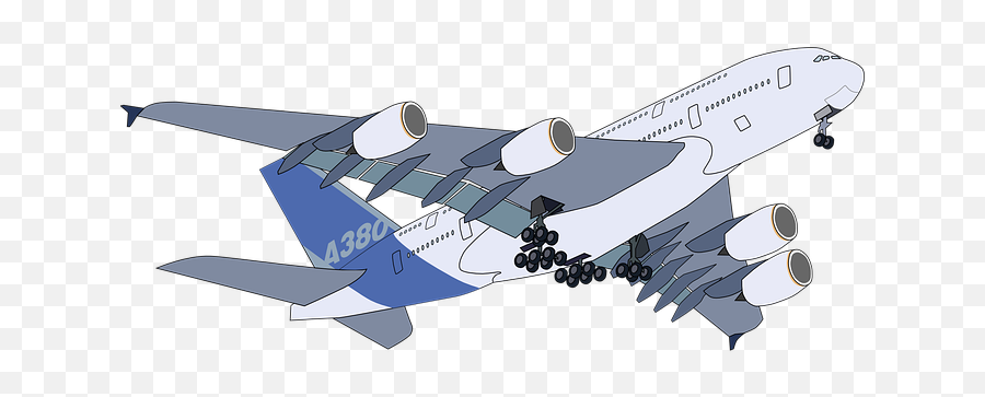 Free Plane Airplane Vectors - Clipart A380 Emoji,Airbus Wednesday Emotion